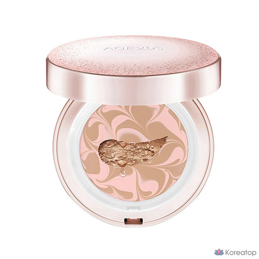 Пудра-кушон AGE 20S Essence Cover Pact Sparkle Case + Refill, оттенок Pink Beige 21, 12.5 г x 2 шт. + 10 мл x 4 шт., 1 шт., фото 3
