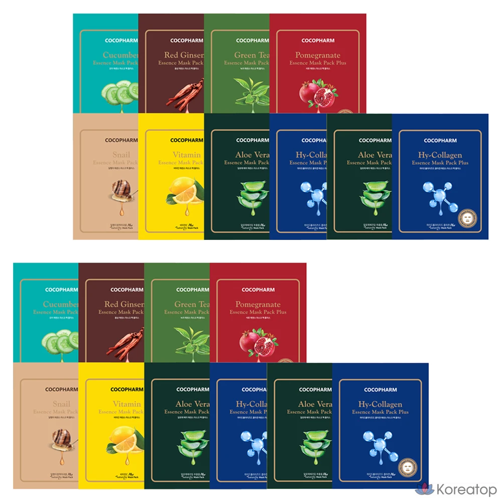 Тканевая маска для лица Natureby Coccopharm Essence Mask Pack Plus Mixed Set, 200 шт.