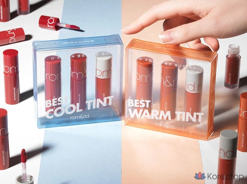 Тинт для губ ROM&ND Best Tint Edition 02, оттенок Cool Tone Pick, 3 шт.