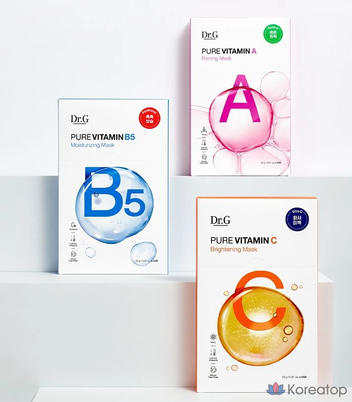 Тканевая маска для лица Dr. G Pure Vitamin C Brightening Mask, 10 шт., фото 6