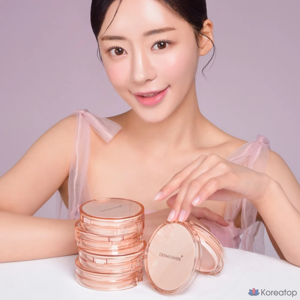 Кушон Dermashare Vegan Glow Long Lasting Air Fixing Cover Cushion Foundation, оттенок 21, 15 г, 2 шт.