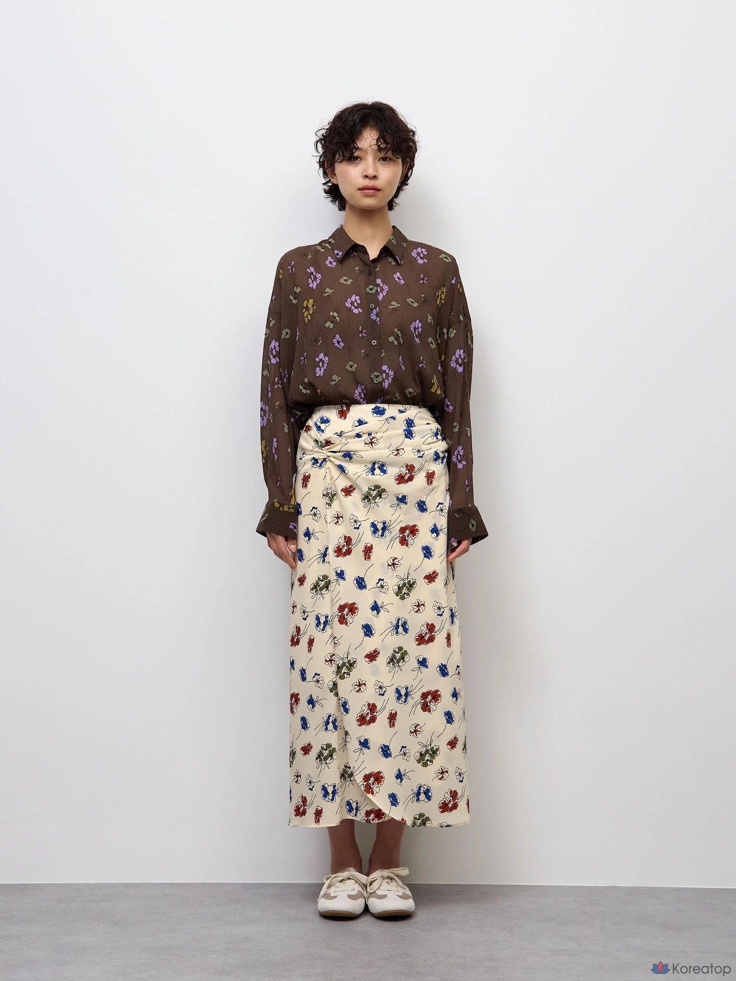 Юбка длинная Uniqlo Flower Print Long Skirt