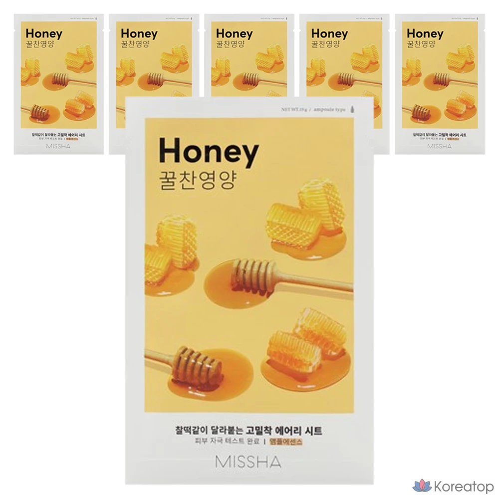 Тканевая маска для лица Missha Airy Fit Sheet Mask Honey, 6 шт.
