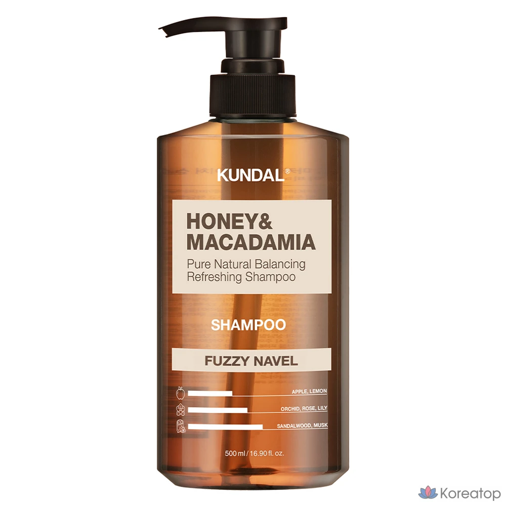 Шампунь Kundal Nature Shampoo Fuzzy Navel, 500 мл, 1 шт.