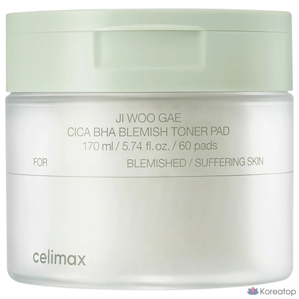 Тонер-пэды Celimax Eraser Cica BHA Blemish Toner Pad, 170 мл, 60 шт.