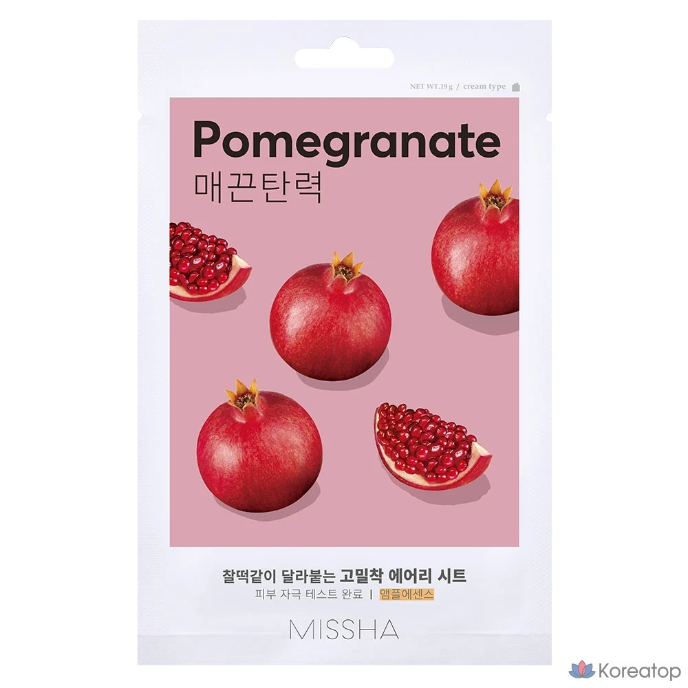 Тканевая маска для лица Missha Airy Fit Sheet Mask Pomegranate, 1 шт.