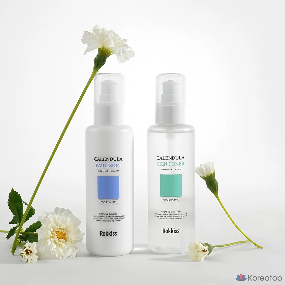 Набор для ухода Rokkiss Calendula Skin Toner + Emulsion Set, 150 мл + 150 мл, 1 шт.