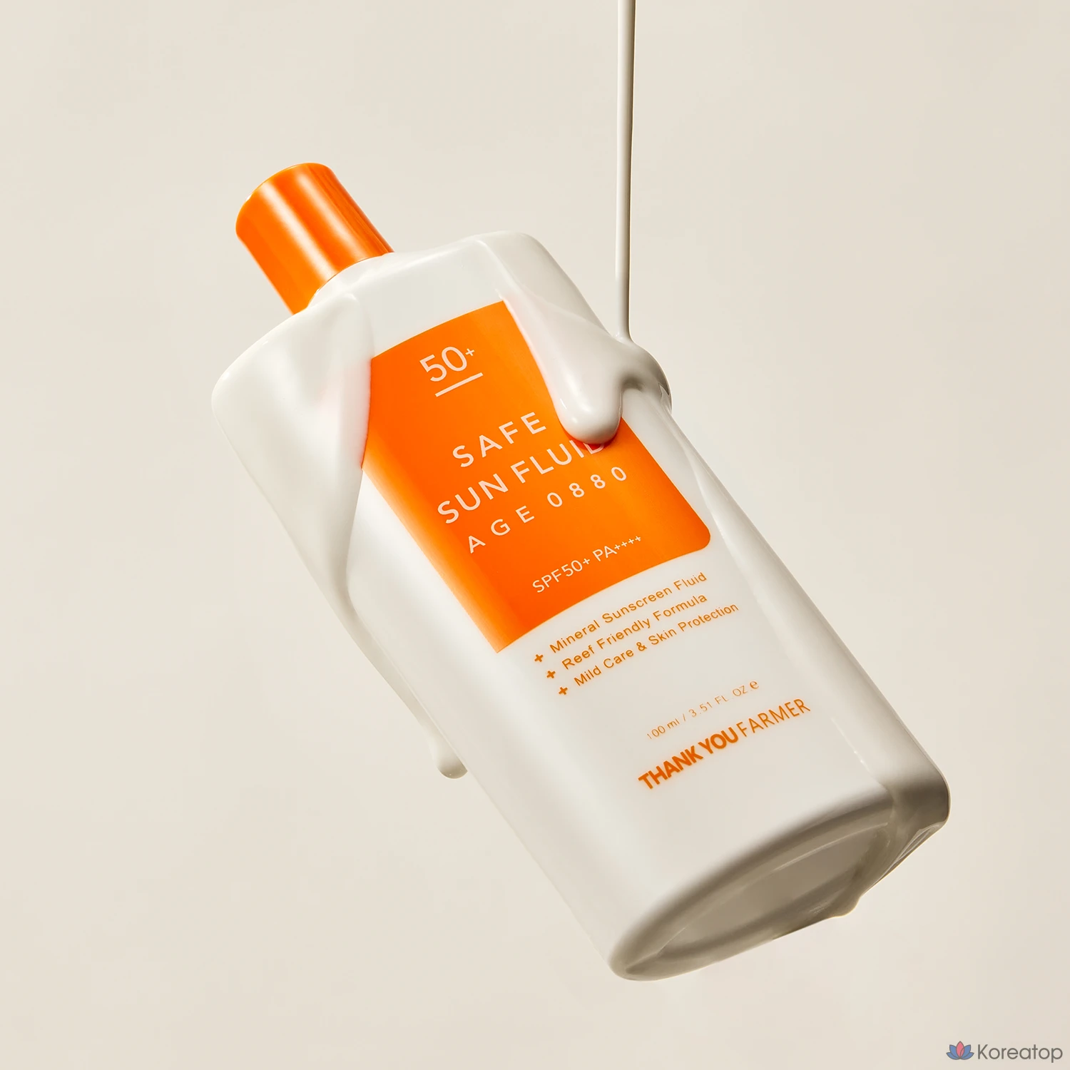 Солнцезащитный крем Thank You Farmer Safe Sun Fluid AGE 0880 SPF50+ PA++++, 100 мл, 1 шт.