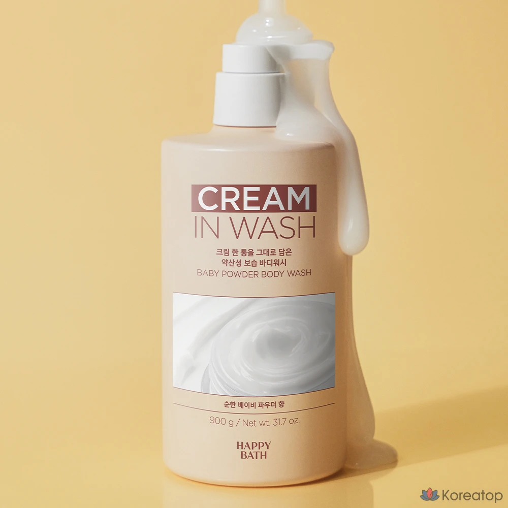 Гель для душа Happy Bath Cream-in Mild Acid Moisture Body Wash, аромат Baby Powder, 900 г, 1 шт.