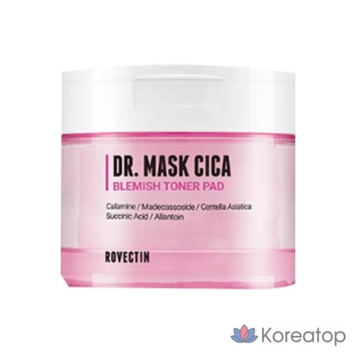 Тонер-пэды Rovectin Doctor Mask Cica Blemish Toner Pad, 70 шт.