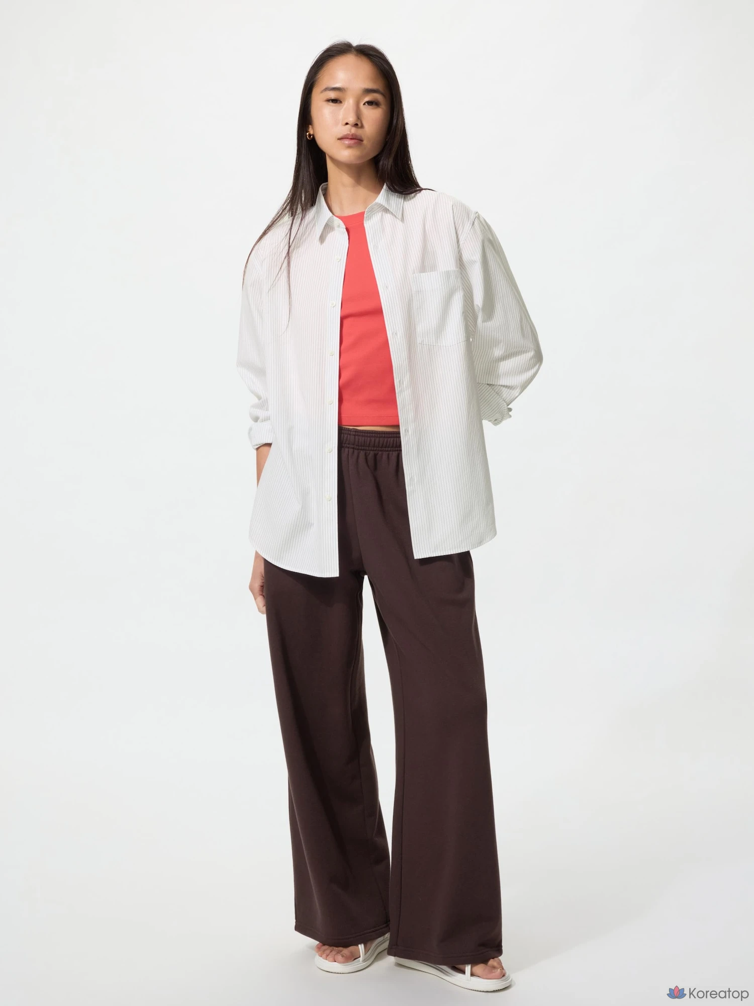 Рубашка Uniqlo Broadcloth Shirt Regular Collar Stripe A, фото 4