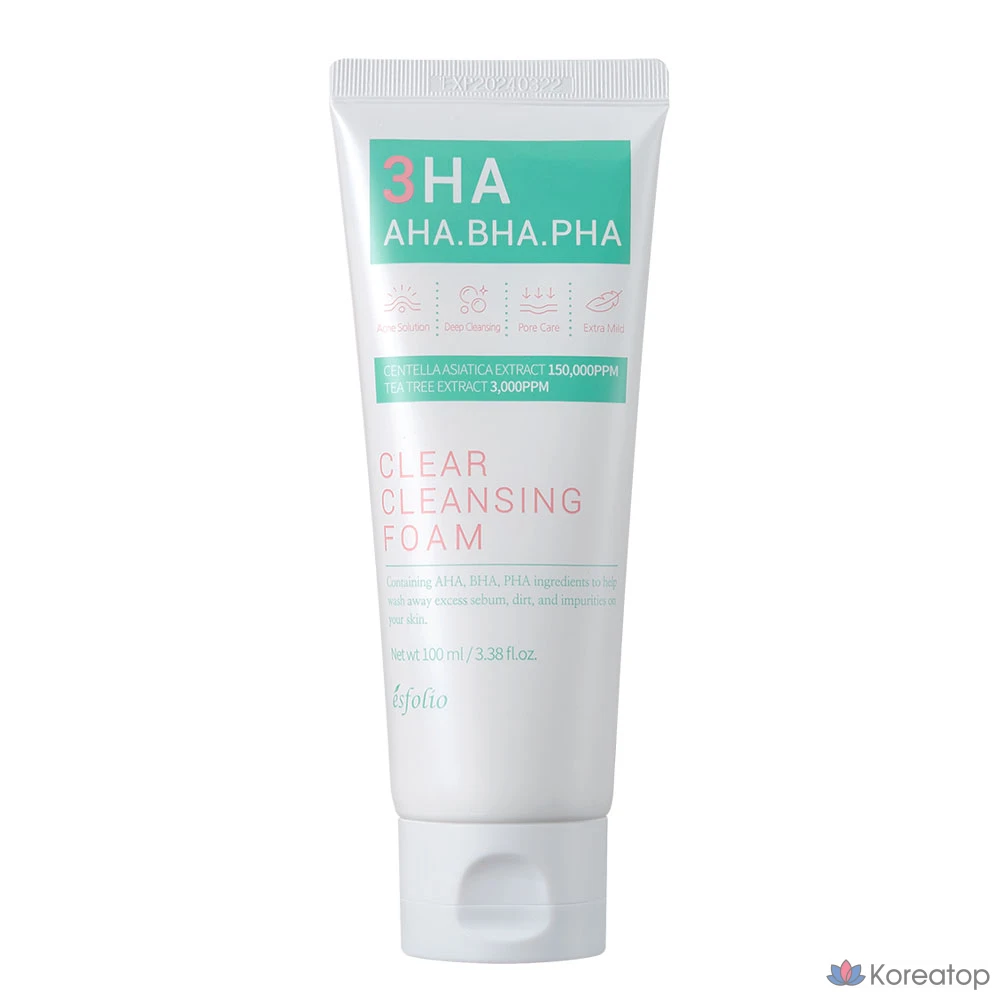 Очищающая пенка Esfolio 3HA Clear Cleansing Foam, 100 мл, 1 шт.