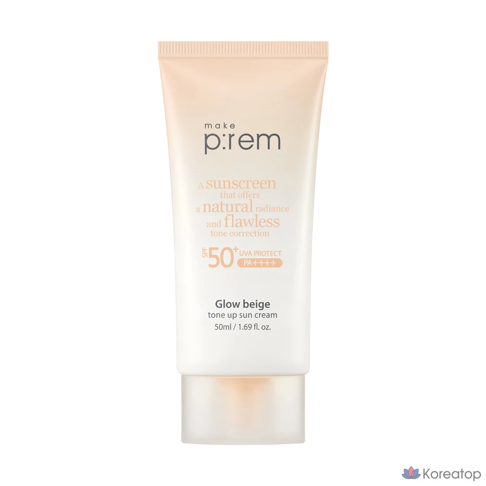 Солнцезащитный крем MAKE P:REM Glow Beige Tone-Up Sun Cream, 50 мл, 1 шт.