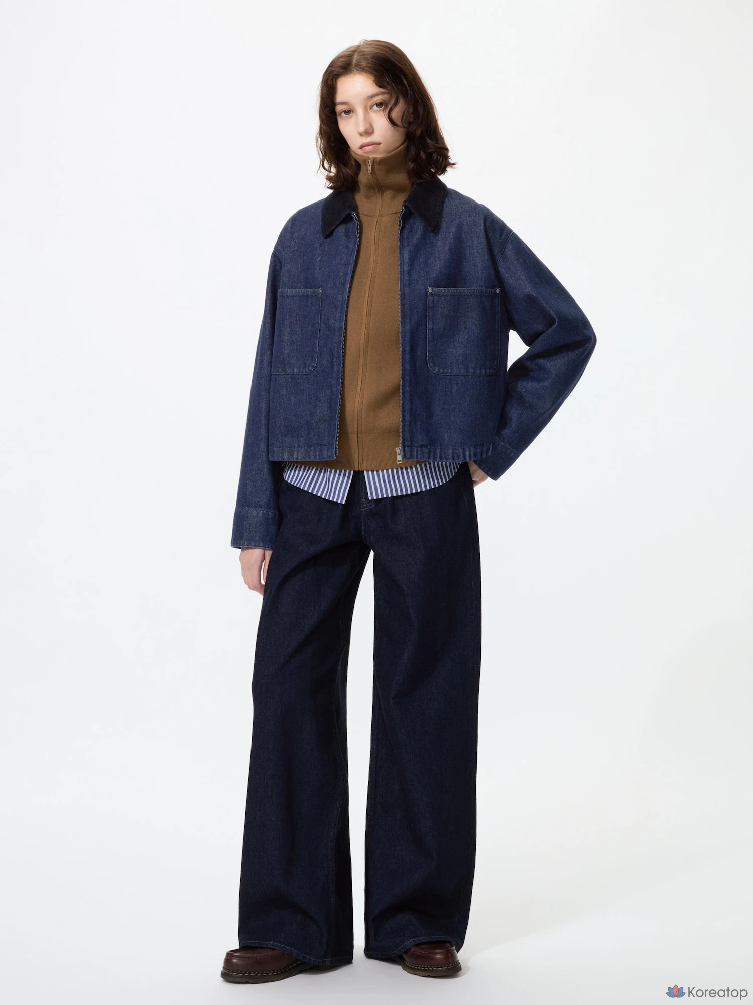 Куртка джинсовая короткая на молнии Uniqlo