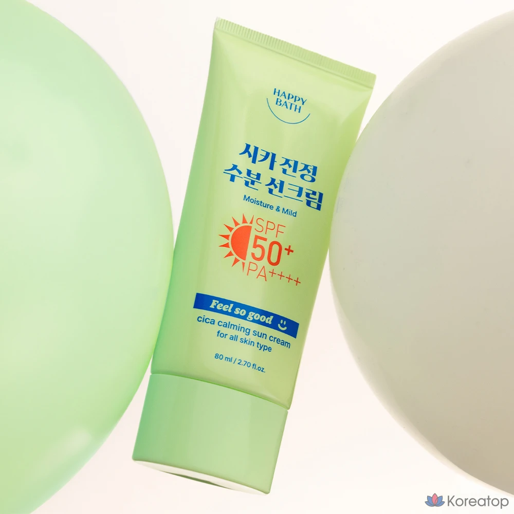 Солнцезащитный крем Happy Bath Feel So Good Cica Soothing Moisture Sun Cream SPF50+ PA++++, 80 мл, 1 шт.
