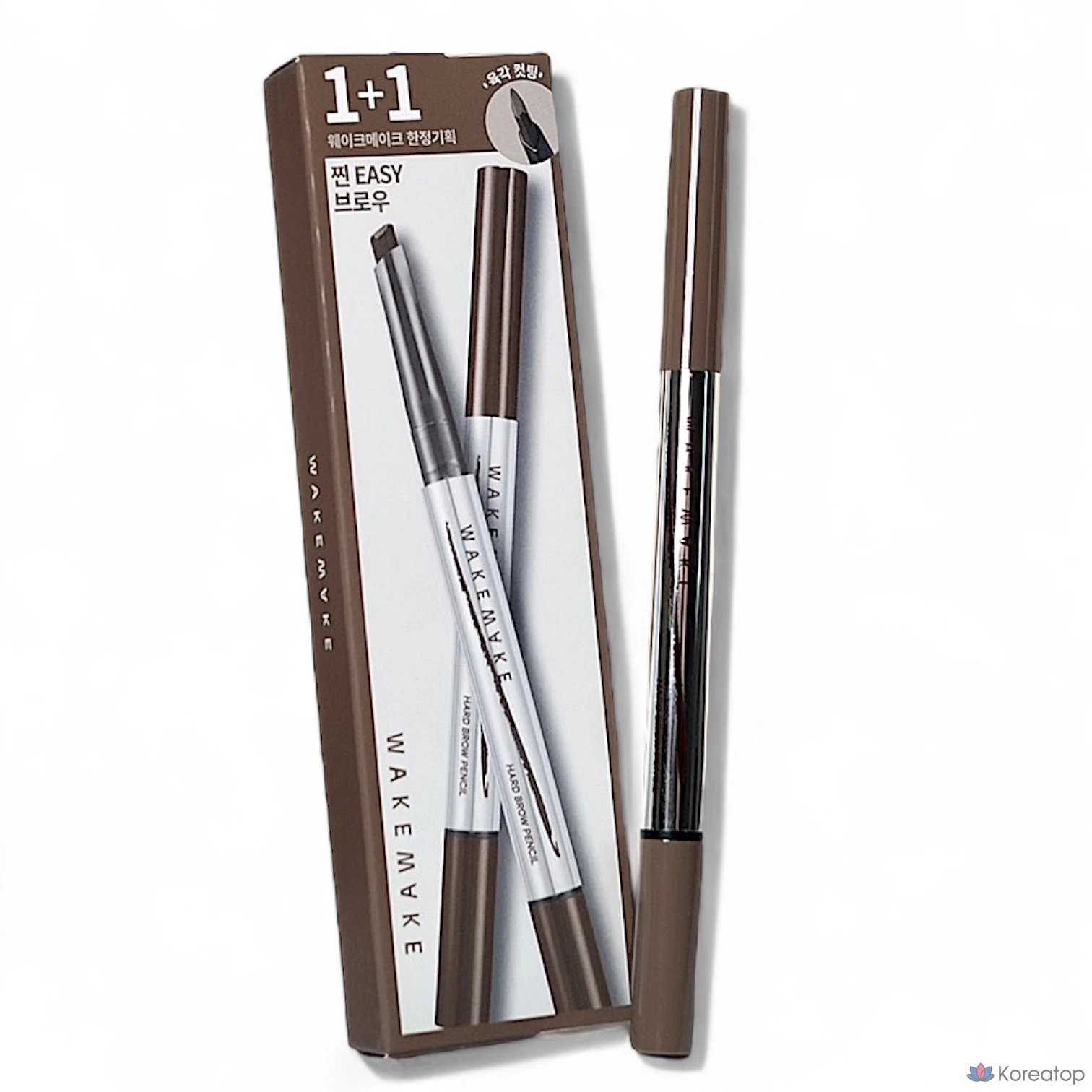 Карандаш для бровей WAKEMAKE Natural Hard Brow Pencil, оттенок 04 Deep Taupe, 2 шт.