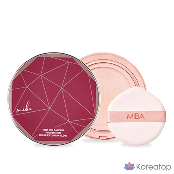 Кушон MIBA Big Cushion Ion Calcium Foundation Double Cushion Glow Season 3 Edition (основа + сменный блок), оттенок 21, 1 шт.