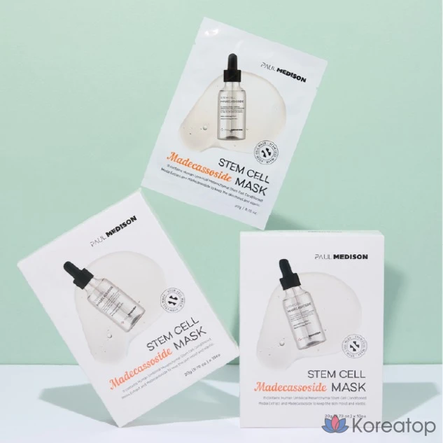 Тканевая маска для лица PAUL MEDISON Stem Cell Madecassoside Mask, 20 шт., фото 3