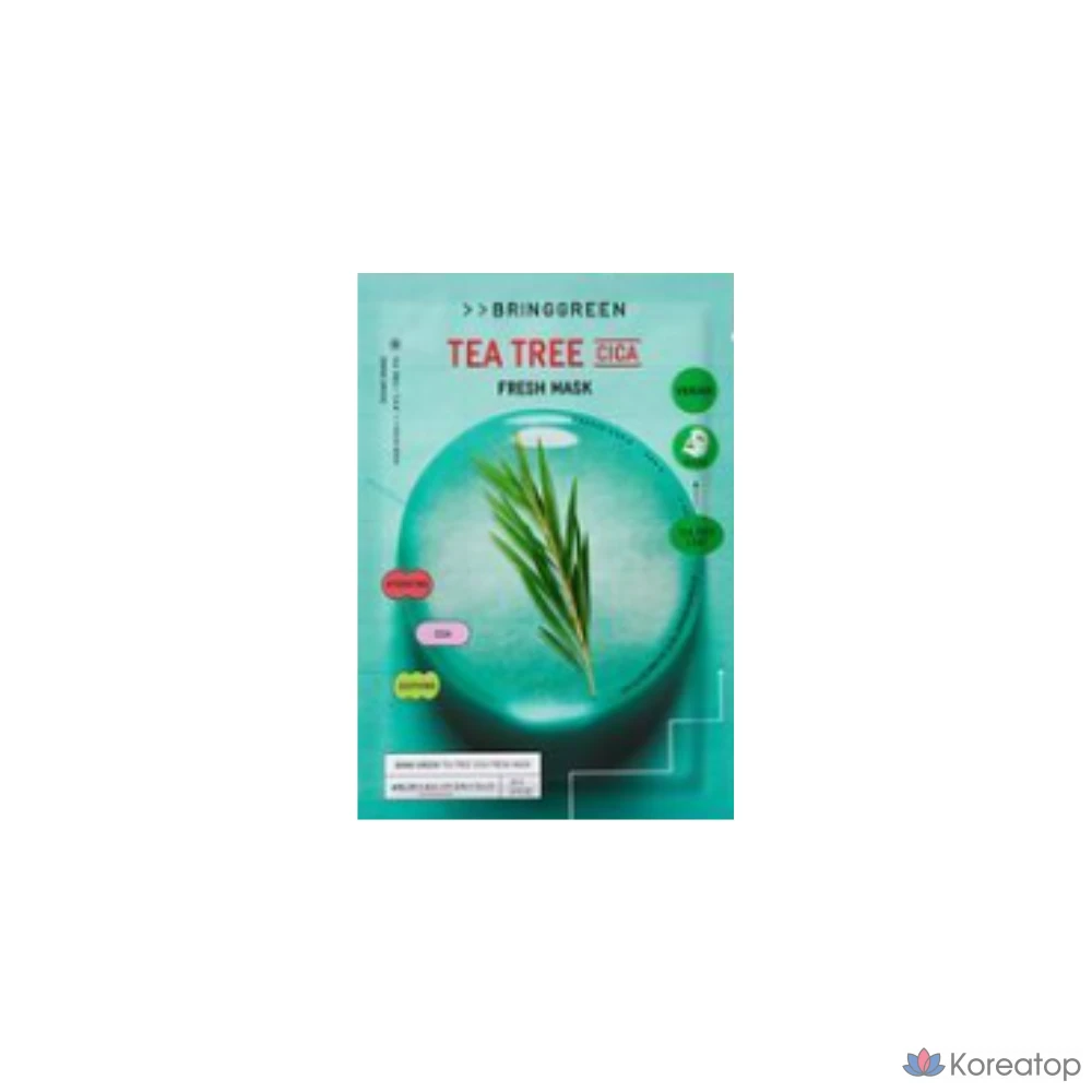 Тканевая маска для лица Bring Green Fresh Mask Tea Tree Cica, 5 шт.