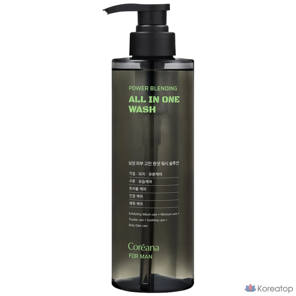Очищающее средство Coreana For Men Power Blending All-in-One Wash, 500 мл, 1 шт.