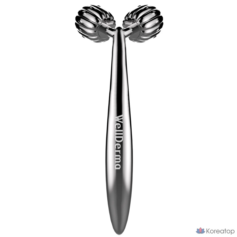 Роликовый массажер для лица WellDerma Face Dark Silver Roller, 1 шт.