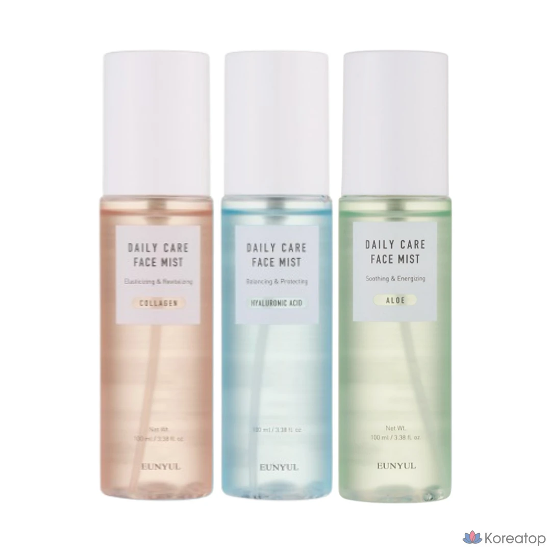 Набор для ухода Eunyul Daily Care Mist 3-piece Set (Collagen, Aloe, Hyaluronic Acid), 100 мл, 1 шт.