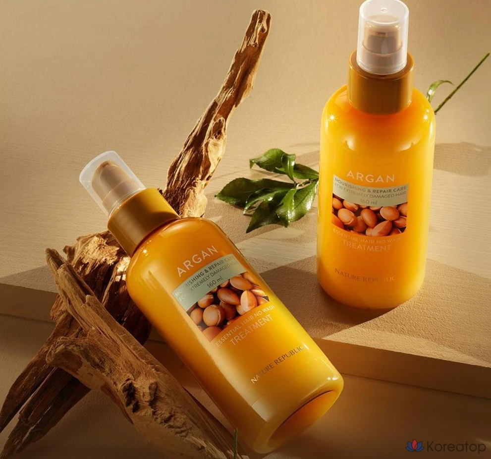 Несмываемая маска для волос Nature Republic Argan Essential Hair No-Wash Treatment Pack, 160 мл, 1 шт.