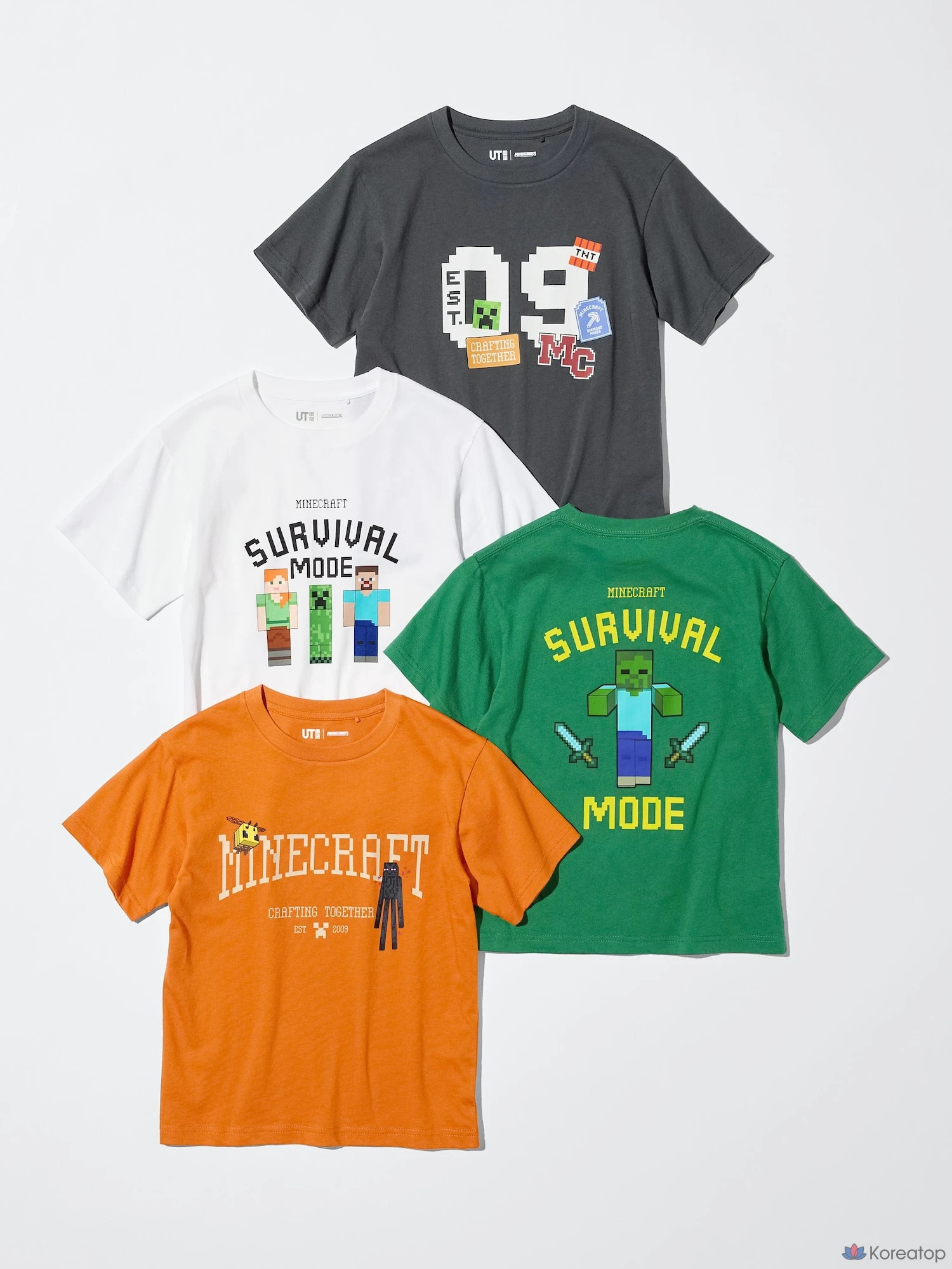 Футболка детская Uniqlo Minecraft UT Graphic T-Shirt, черный
