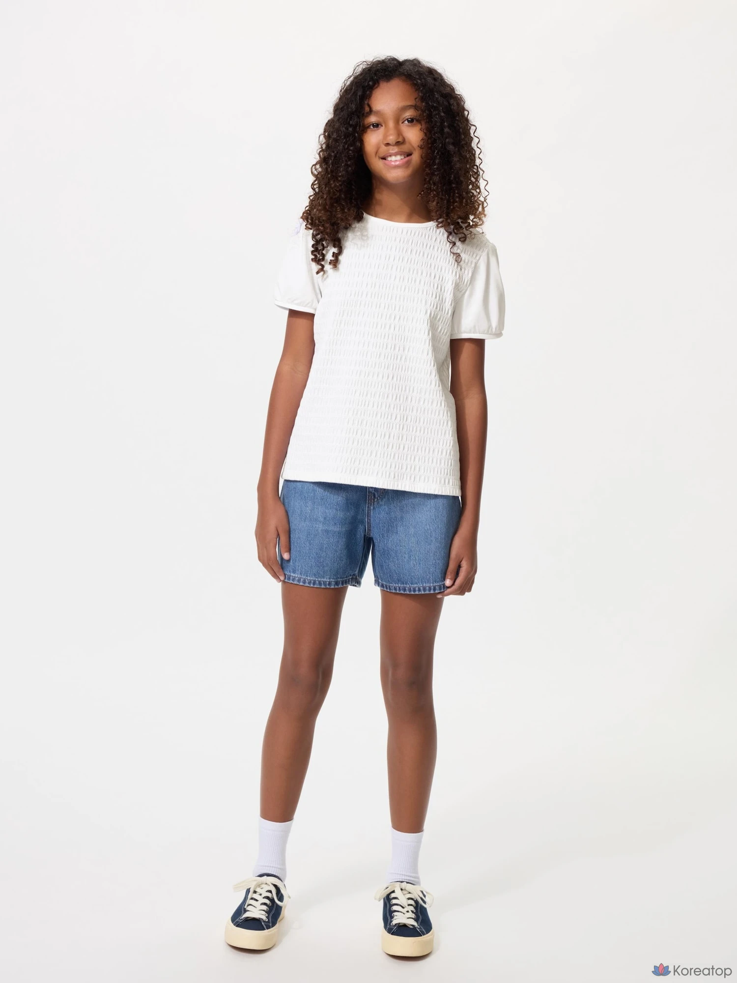Футболка детская Uniqlo Puff Sleeve T-Shirt (Shirring)