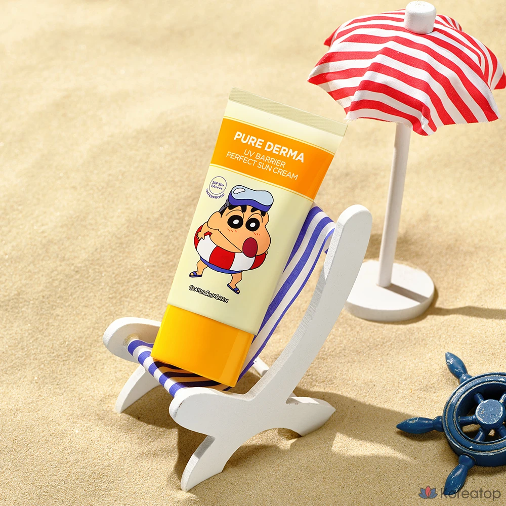 Солнцезащитный крем Pure Derma On The Body Crayon Shin-chan UV Barrier Perfect Sun Cream SPF50+ PA++++, 80 мл, 1 шт.