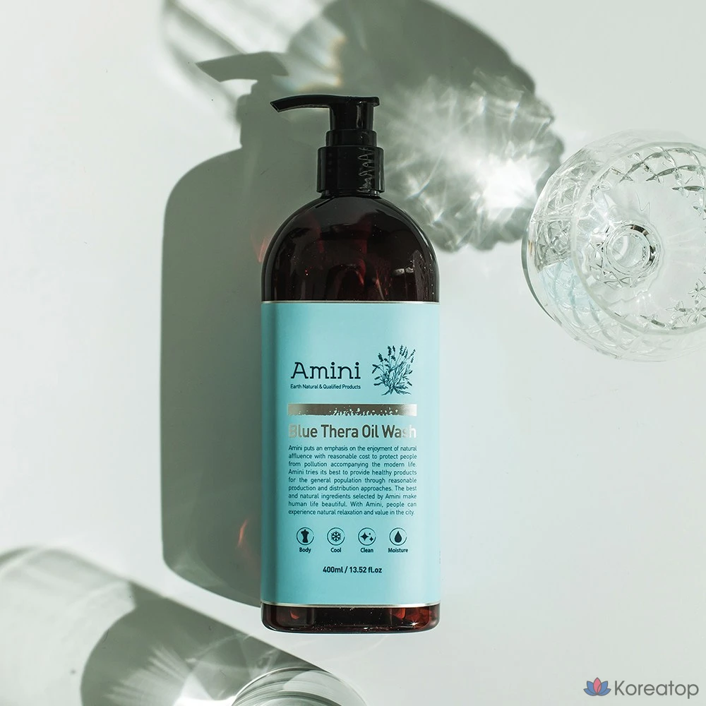 Гель для душа Amini Bluethera Cooling Oil Body Wash, аромат цитрус, 400 мл, 1 шт.