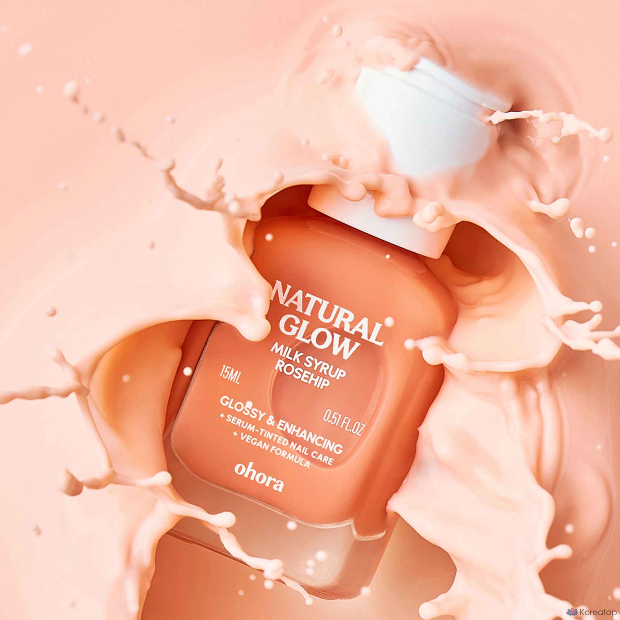 Укрепляющее средство для ногтей Ohora Natural Glow Milk Syrup Nail Strengthener Rosehip, 15 мл, 1 шт.