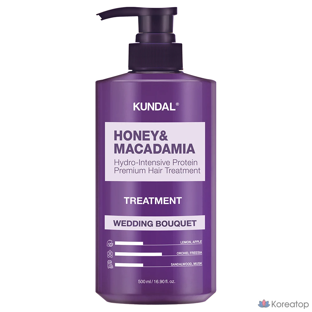 Кондиционер для волос Kundal Honey & Macadamia Hair Treatment, аромат Wedding Bouquet, 500 мл, 1 шт.