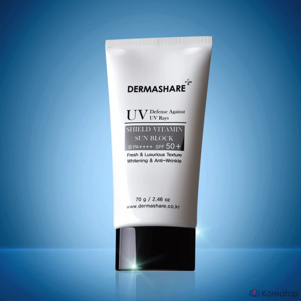 Солнцезащитный крем Dermashare UV Shield Vitamin Tone Up Sunblock SPF50+ PA++++, 70 г, 1 шт.