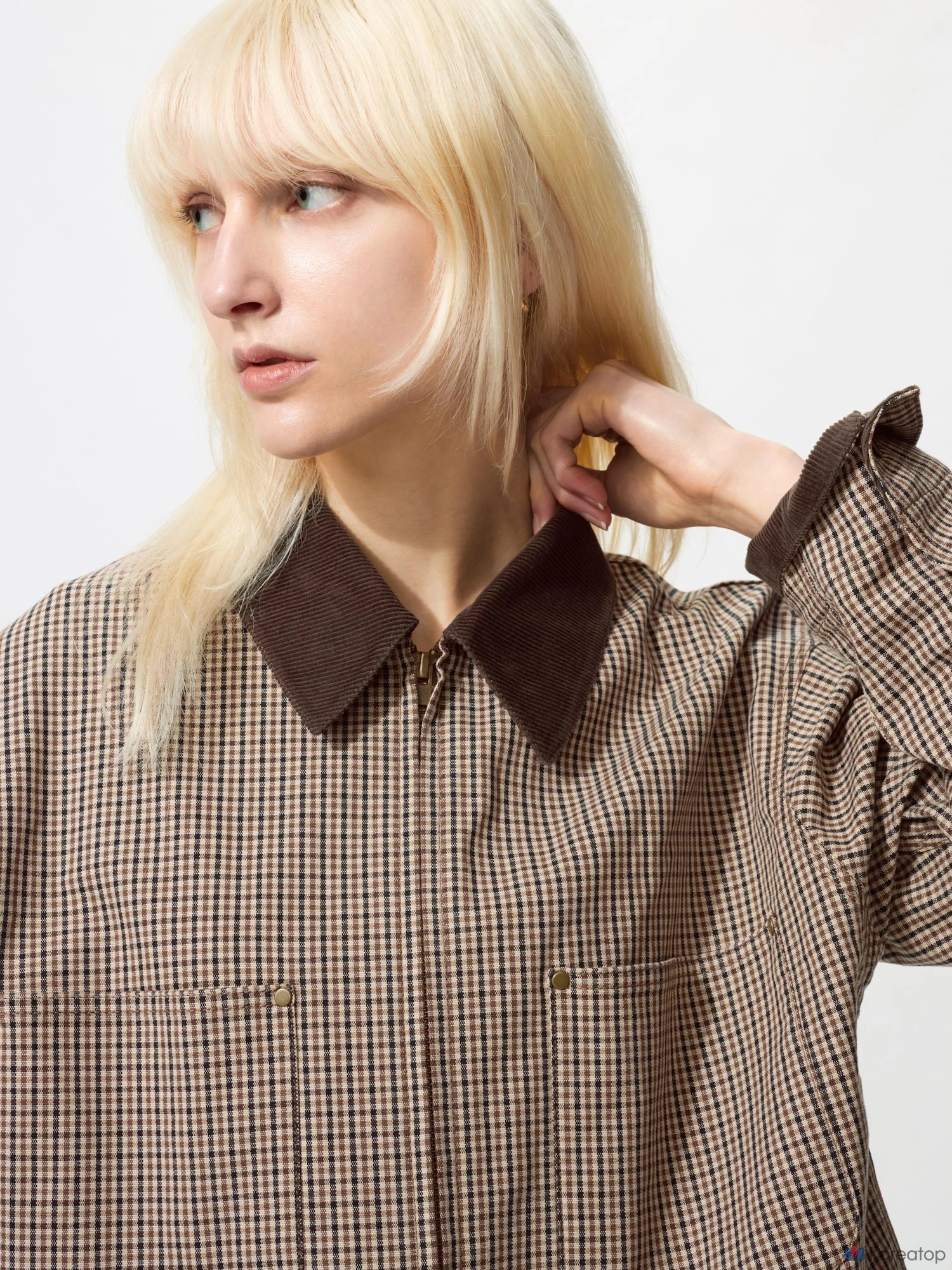 Куртка на молнии Uniqlo Zip-Up Short Jacket, узорчатая