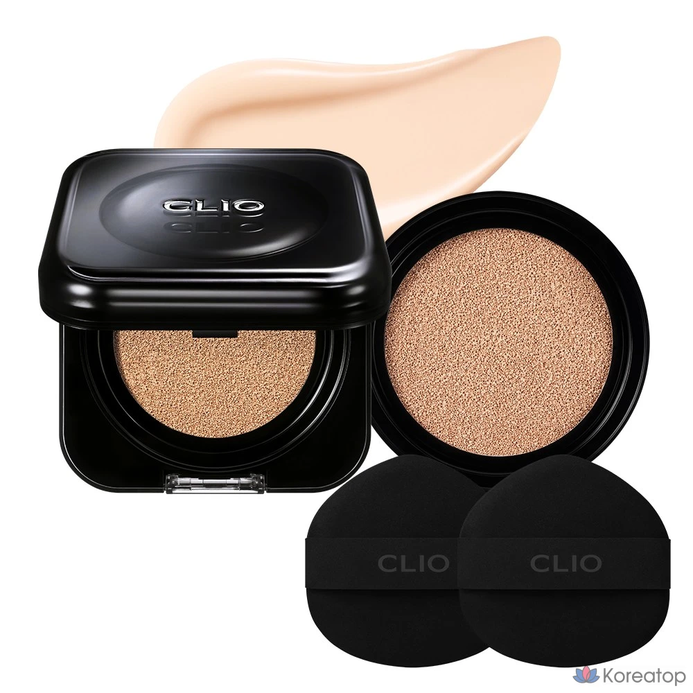 Кушон Clio Kill Cover Founwear Cushion Set (Основной блок + Рефил + 2 спонжа), оттенок 19N Porcelain, 1 шт.