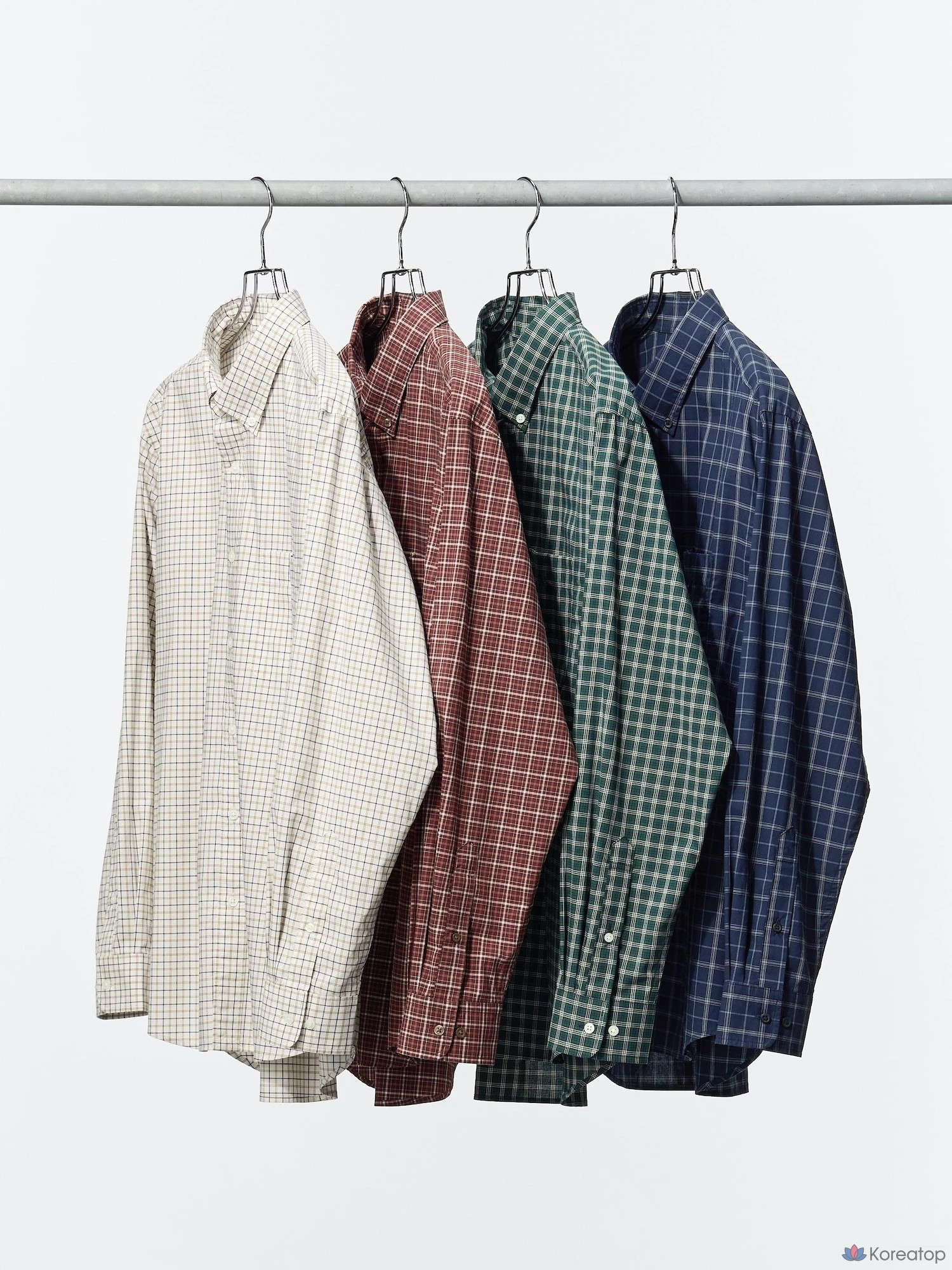 Рубашка Uniqlo Broadcloth Shirt (Button-Down Collar) Check E