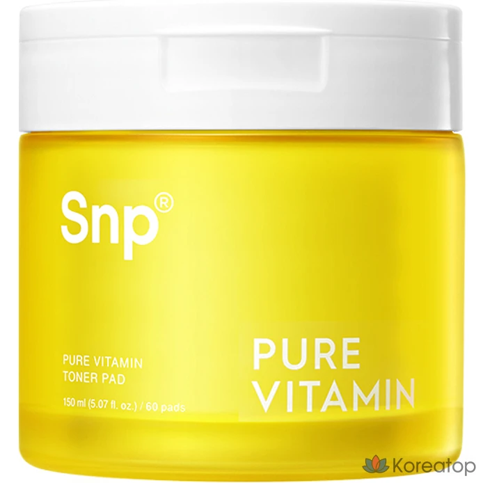 Тонер-пэды SNP Pure Vitamin Toner Pad, 150 мл, 60 шт.
