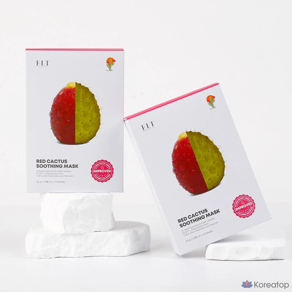 Тканевая маска для лица ELT Red Cactus Prickly Pear Hyaluronic Acid Soothing Mask, 10 шт.