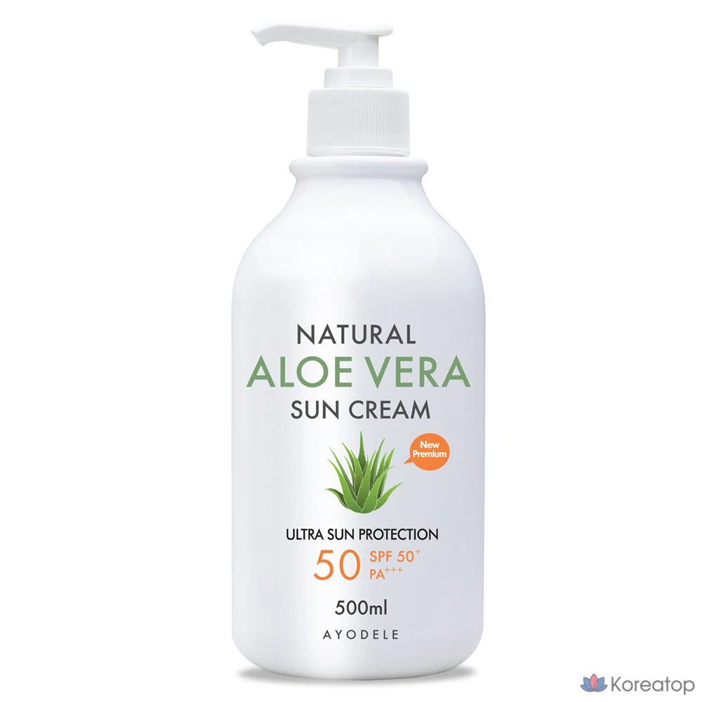 Солнцезащитный крем AYODELE Natural Aloe Vera Sun Cream SPF50+ PA+++, 500 мл, 1 шт.