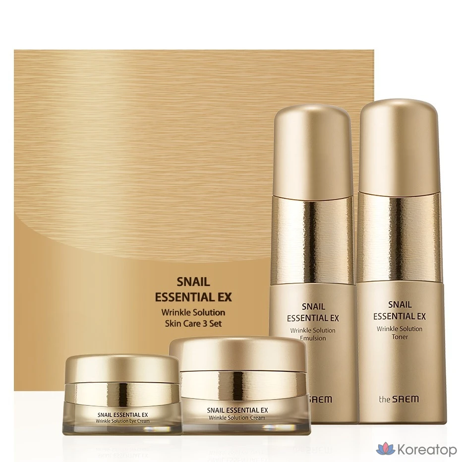 Набор для ухода The Saem Snail Essential EX Wrinkle Solution Skin Care 3-piece Set, 1 шт.