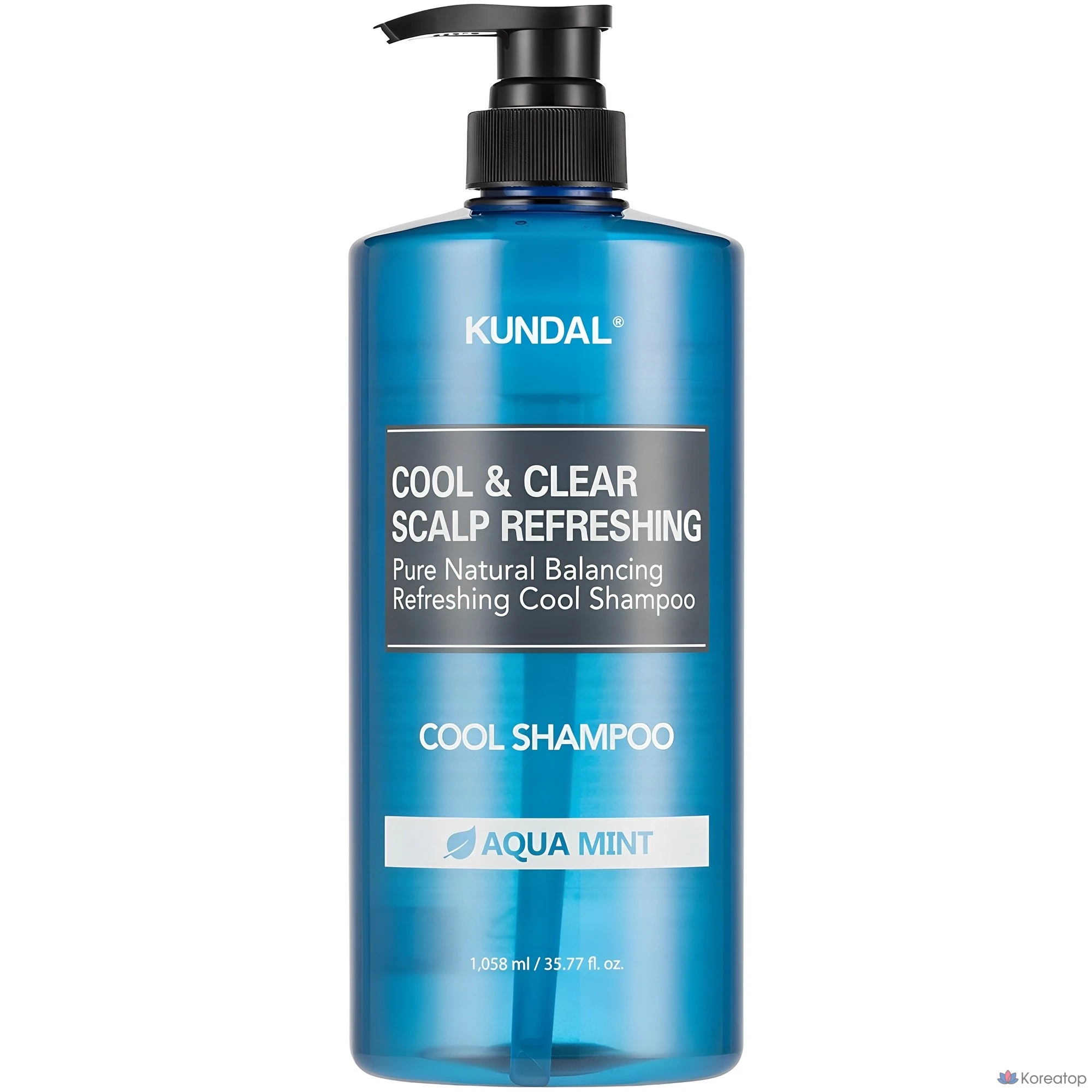 Шампунь Kundal Cool & Clear Scalp Refreshing Shampoo, аромат Aqua Mint, 1.058 л, 1 шт.