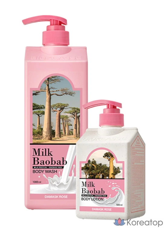 Гель для душа Milk Baobab Damask Rose, 1 л, 1 шт.