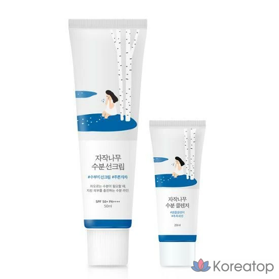 Солнцезащитный крем Round Lab Birch Juice Moisturizing Sun Cream + Cleanser, 50 мл + 20 мл, 1 шт.