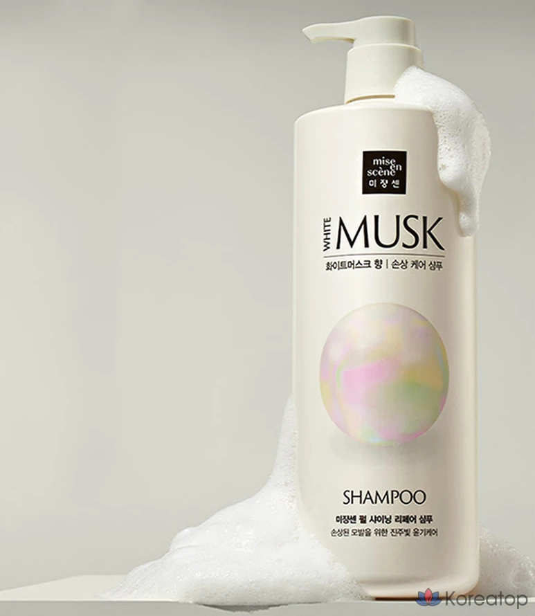 Шампунь Mise en Scene Pearl Shining Repair Shampoo, аромат White Musk, 1 л, 1 шт.