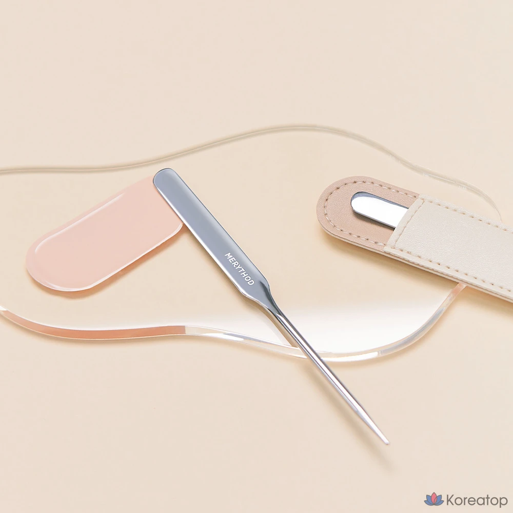 Спатула для макияжа Merythod Recover Makeup Spatula, оттенок Silver (Spatula), Beige (Pouch), 1 шт.