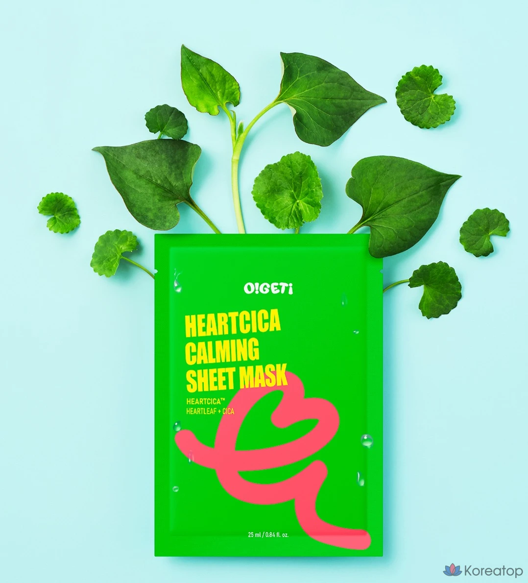 Тканевая маска для лица O!GETi Heart Cica Calming Sheet Mask, 5 шт.