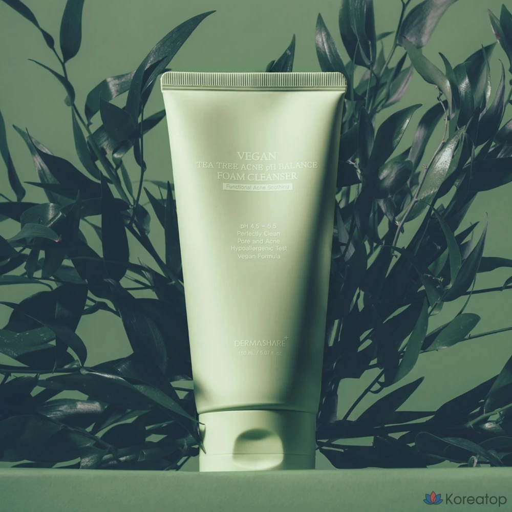 Пенка для умывания Dermashare Vegan Tea Tree Acne Functional Acne pH Balance Mildly Acidic Foam Cleanser, 150 мл, 1 шт.