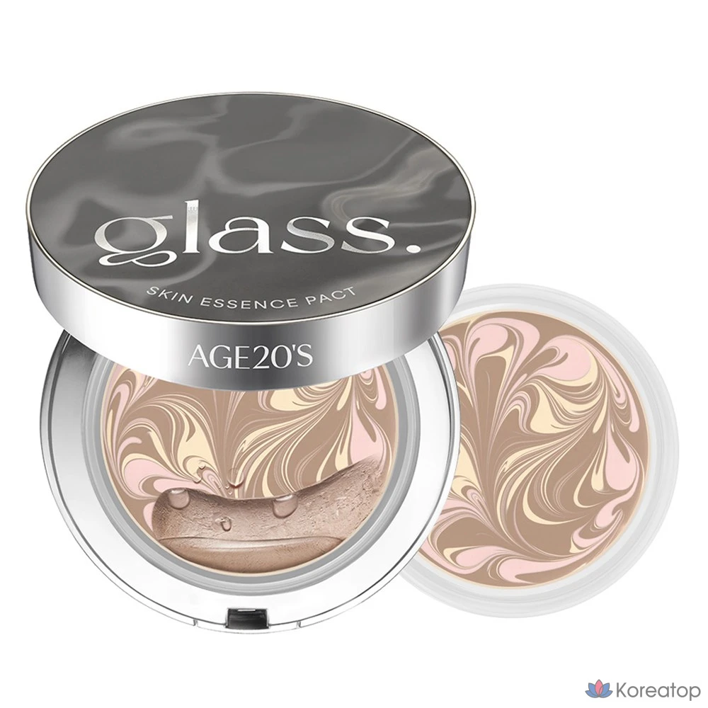 Тканевая маска для лица AGE 20s Glass Skin Essence Pact Perfect Foundation, оттенок 23 Neutral Beige, 12.5 г + рефил, 1 шт.