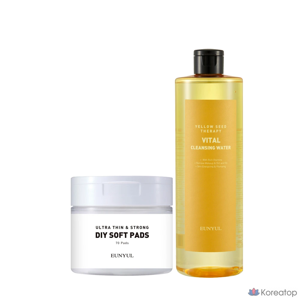 Набор для ухода Eunyul Yellow Seed Therapy Vital Cleansing Water + Pads 2-piece Set, 500 мл + 70 шт., 1 шт.